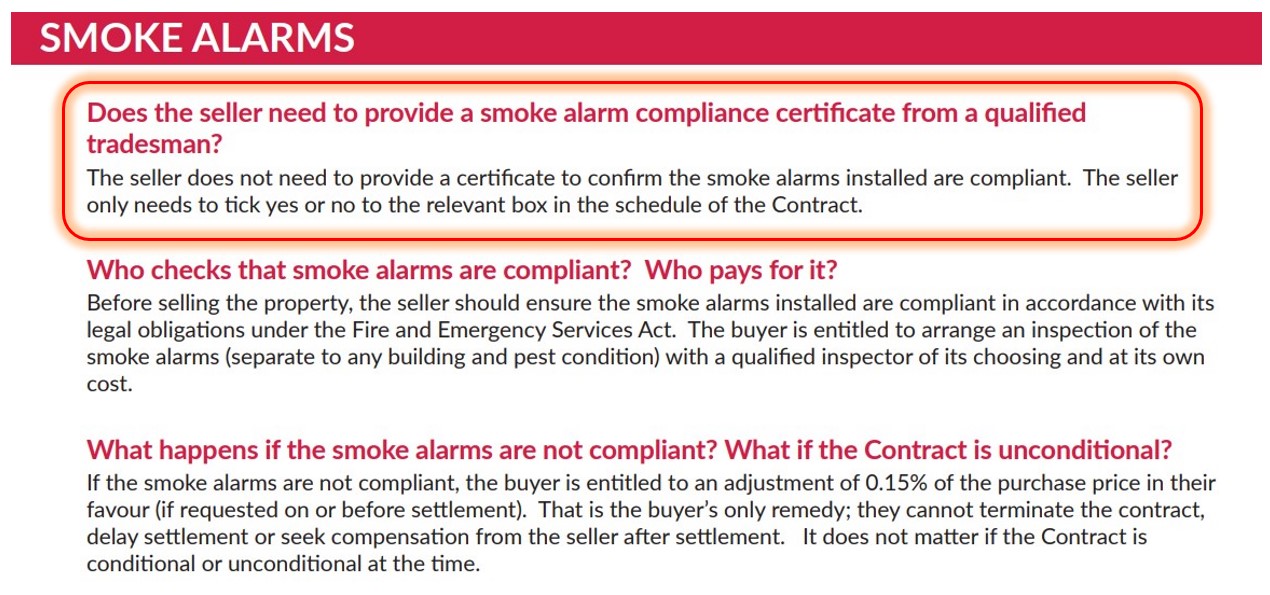 smoke alarm compliance certificate
