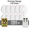 x10 photoelectric smoke alarm bundle with 2 free remotes