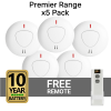 x5 photoelectric smoke alarm bundle with free remote