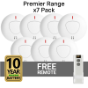 x7 photoelectric smoke alarm bundle with 1 free remote