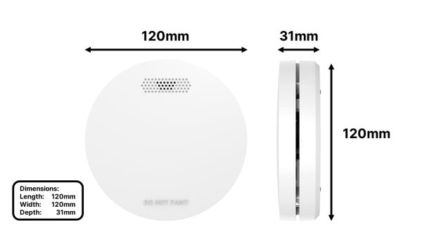 ZEN photoelectric smoke alarm dimensions
