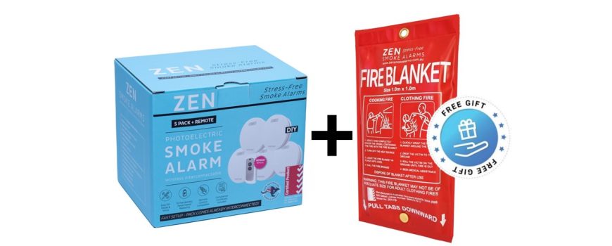 FREE ZEN fire blanket with all ZEN photoelectric smoke alarm bundle packs