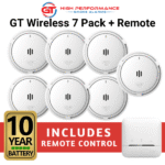 GT Smoke Alarms - Wireless Smoke Alarm 7 Pack with Remote