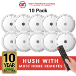 GT High Performance Photoelectric Interconnected Smoke Alarm - 10 Pack