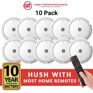 GT High Performance Photoelectric Interconnected Smoke Alarm - 10 Pack