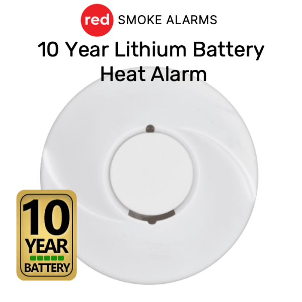 Red Heat Alarm 10 Year Lithium Battery Interconnected