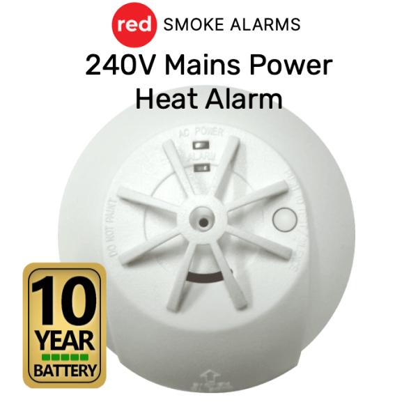 Red Heat Alarm 240V Mains Power