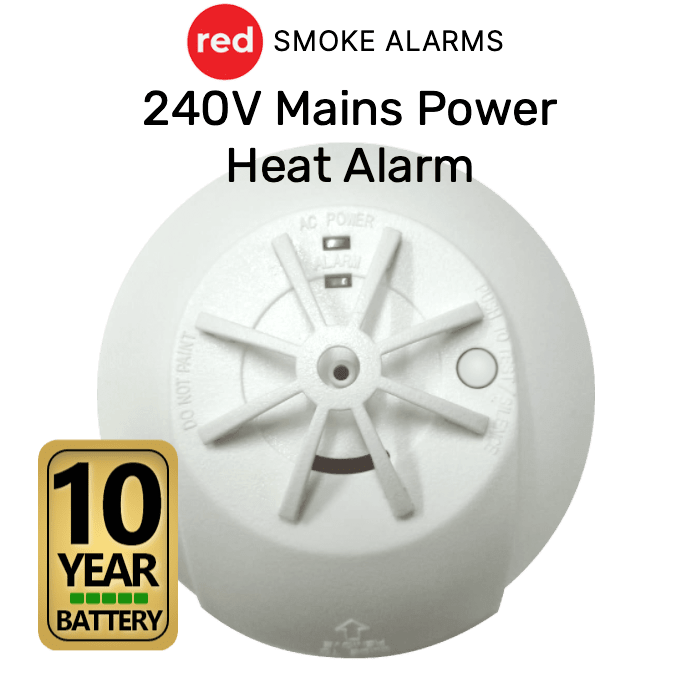 Red Heat Alarm 240V Mains Power
