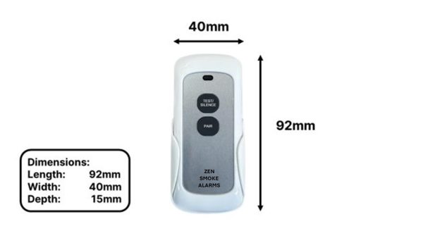 ZEN photoelectric smoke alarm remote control dimensions