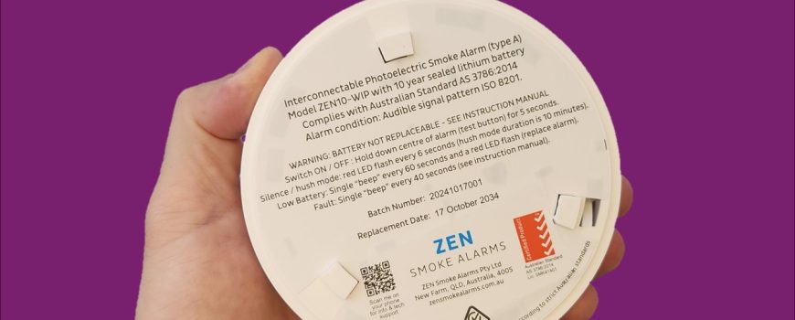 ZEN photoelectric smoke alarm is QLD compliant