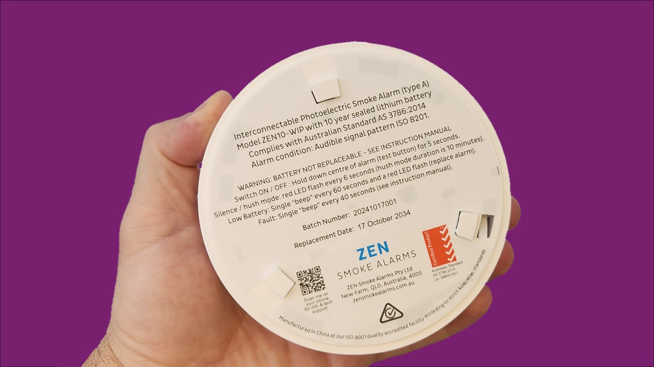ZEN photoelectric smoke alarm is QLD compliant