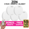 ZEN Smoke Alarms - 5 Pack Bundle with Bonus Remote and 10 Year Battery